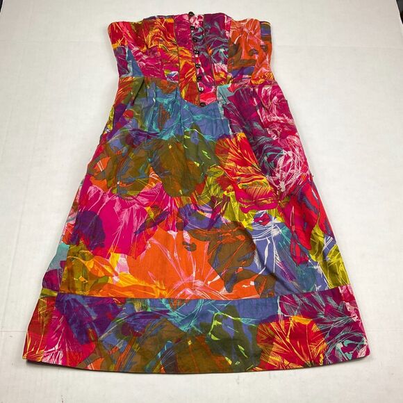 Moulinette Soeurs Anthropologie Mini Dress Colorful Strapless Pullover Size 2 - Picture 1 of 11
